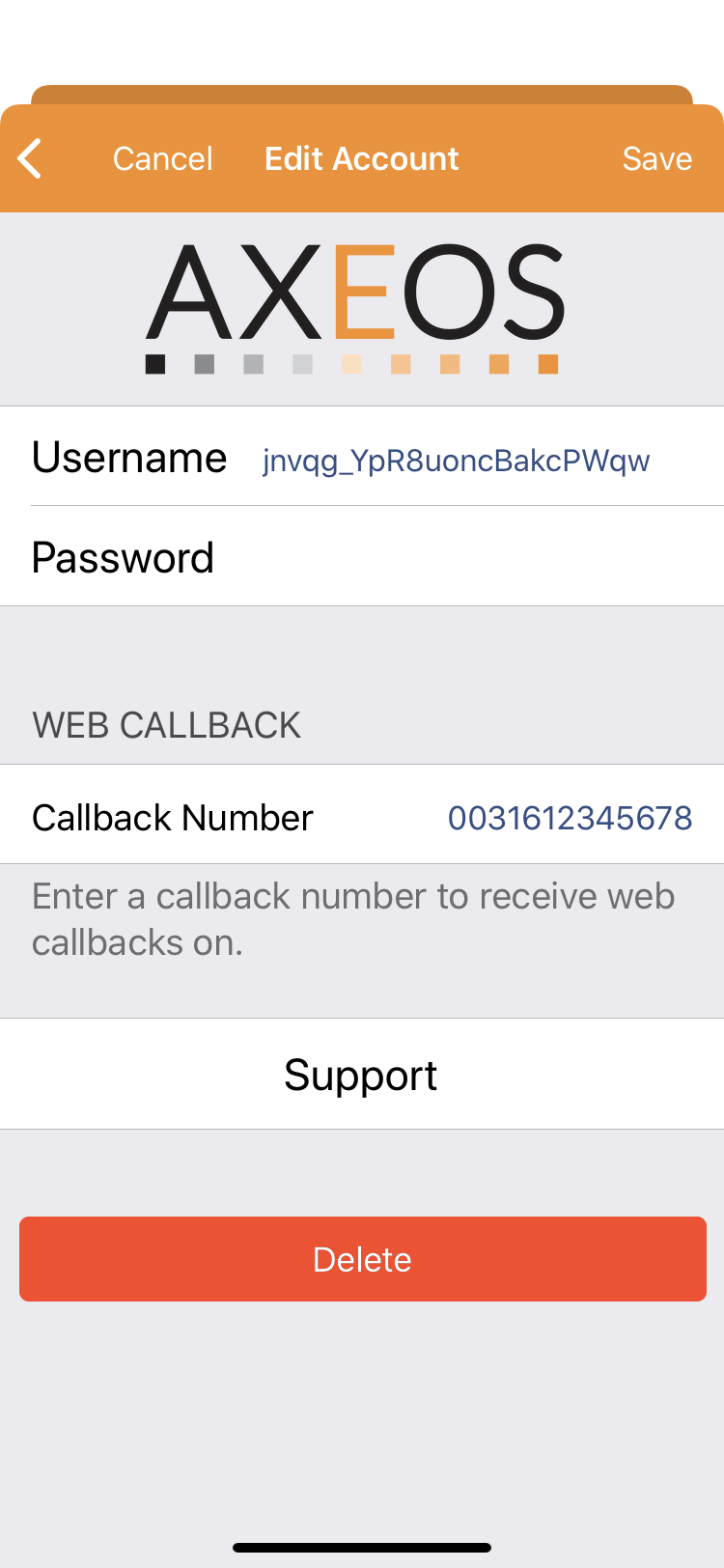 Axeos Phone web Callback - Axeos